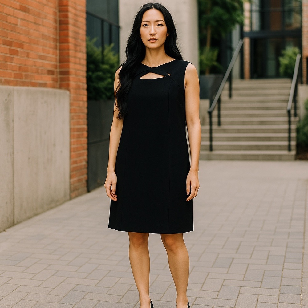 Calvin Klein Black Asymmetrical Dress